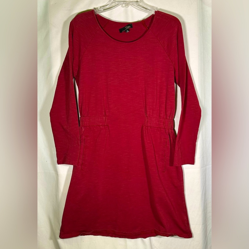 Suzanne Betro‎ Burgundy Wine Red Heavy Jersey Mini Dress with Pockets! Women's M